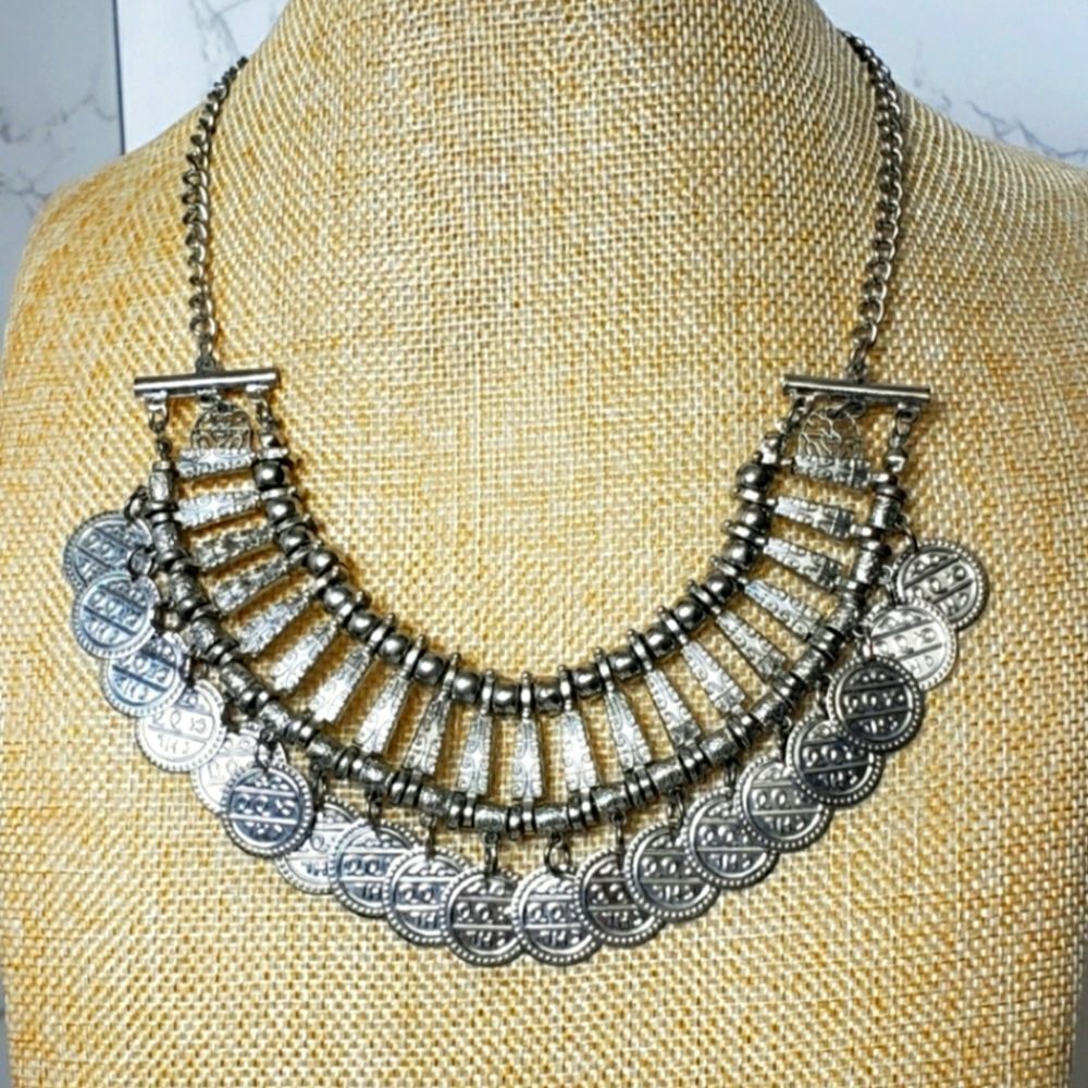 Dramatic Coin Statement Bible Necklace - image 1